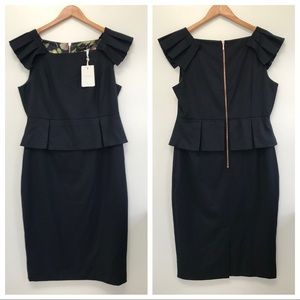 NEW Ted Baker London Rivaadd Pleated Peplum Dress
